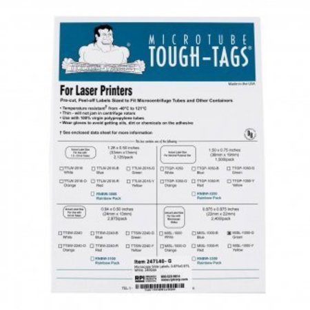 DIVERSIFIED BIOTECH Tough-Tags, Slide Labels, Green, 2400/pk, 2400PK 247140-G